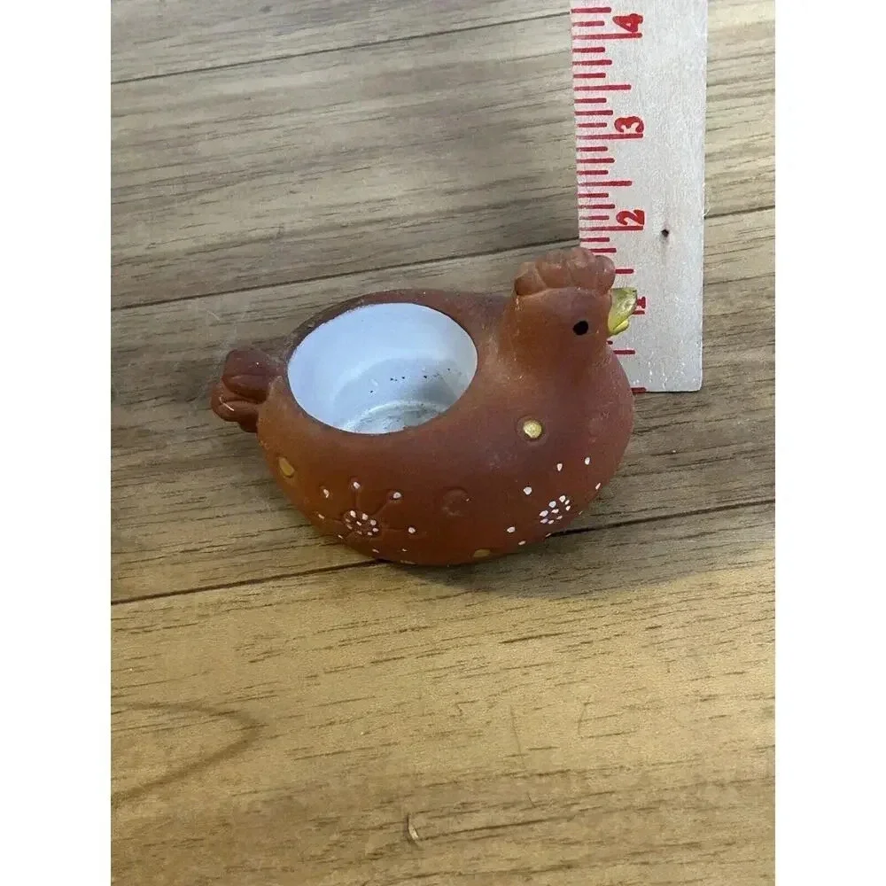 Holt Howard Chicken Tea Light Candle Holder Terra Cotta Hen Vintage
